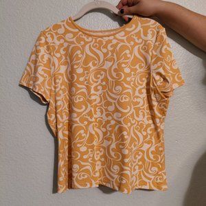 Peach and White Patterned Shirt